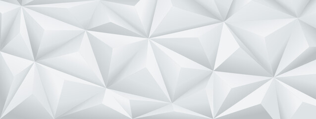 Wall Mural - Abstract white low polygon luxury background. 3D abstract background. Vector illustration
