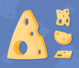 Sticker - cheeses types four icons