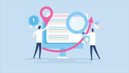Wall Mural - seo analytics team working on website ranking, online business strategy, increasing website traffic 