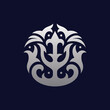 Trident Ornate Luxury Abstract Creative Logo, Trident Poseidon Logo. Simple and Luxurious Company Logo Design. Trident spear logo design Silver luxury king Poseidon icon symbol