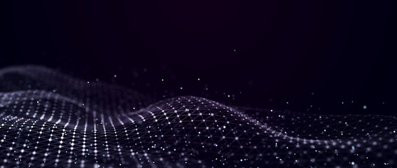 Leinwandbilder - Artificial intelligence in a network connection. Structural transmission of information. 3D rendering.