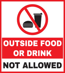 Canvas Print - Outside food or drink not allowed sign vector