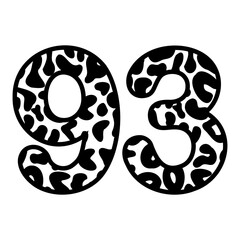 Wall Mural - 93, Number ninety three With figures leopard print, panther skin 