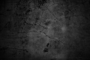 Wall Mural - Cracked walls dark gray concrete, concrete floor is aged in a retro concept, Texture of a grungy black concrete wall as background.