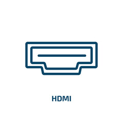 Wall Mural - hdmi icon from electronic devices collection. thin linear hdmi, technology, video outline icon isola