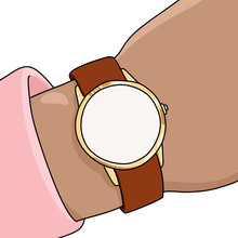 Illustration Of A Hand With A Blank Watch