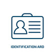 identification ard icon from people collection. Thin linear identification ard, boy, ard outline icon isolated on white background. Line vector identification ard sign, symbol for web and mobile