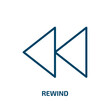 rewind symbol icon from user interface collection. Thin linear rewind symbol, loop, circle outline icon isolated on white background. Line vector rewind symbol sign, symbol for web and mobile