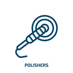 polishers icon from construction tools collection. Thin linear polishers, care, polish outline icon isolated on white background. Line vector polishers sign, symbol for web and mobile