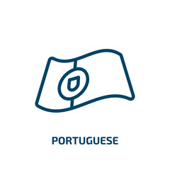 Wall Mural - portuguese icon from cultures collection. Thin linear portuguese, flag, portugal outline icon isolated on white background. Line vector portuguese sign, symbol for web and mobile