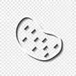 Potato simple icon vector. Flat design. White with shadow on transparent grid.ai