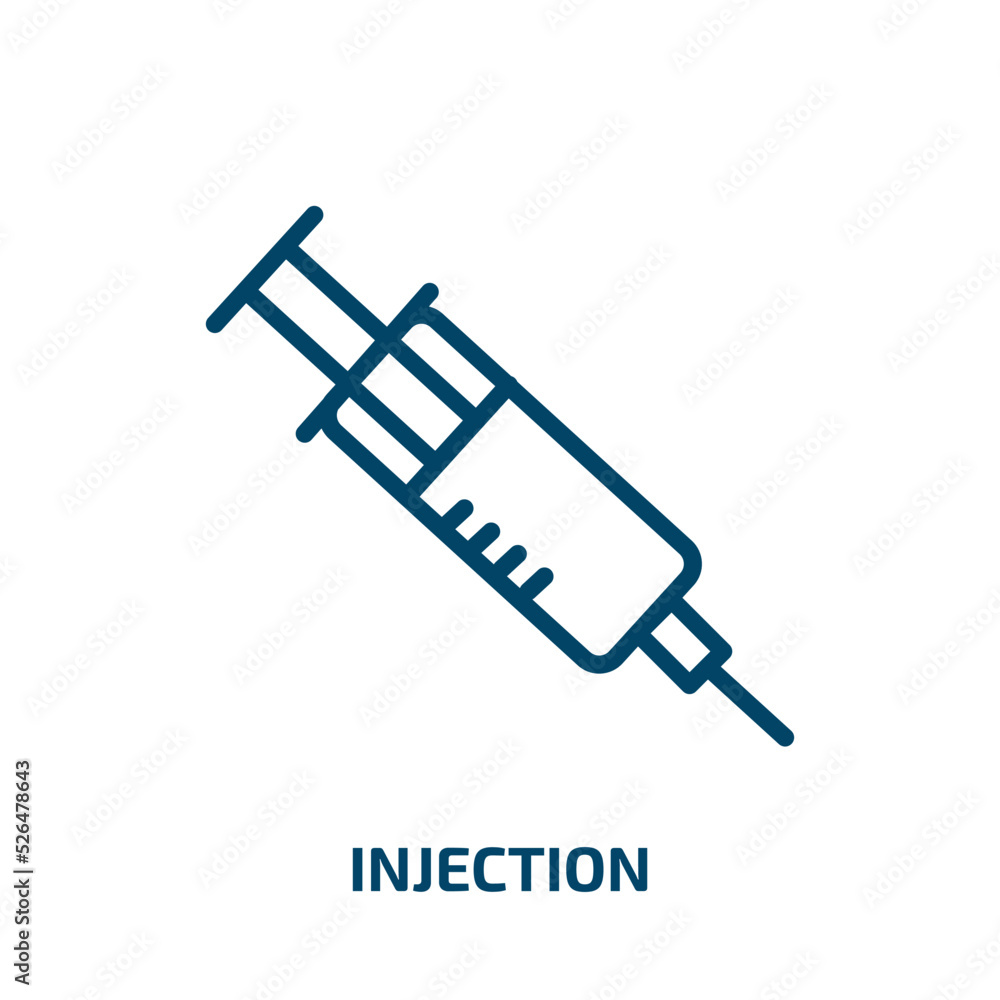 Injection Set Symbol injection icon from health and medical collection. Thin linear ...