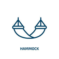 Wall Mural - hammock icon from hotel and restaurant collection. Thin linear hammock, travel, holiday outline icon isolated on white background. Line vector hammock sign, symbol for web and mobile