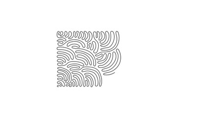 Wall Mural - animated self drawing of continuous line draw shapes, rectangle. simple line, outline 3d figures ico