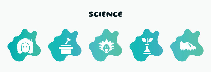 Wall Mural - science filled icons set. flat icons such as sandbox, einstein, biological, football boots, newton icon collection. can be used web and mobile.