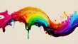 canvas print picture - Dripping rainbow color paint splashes as background header
