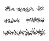Fototapeta Dinusie - Grass doodle outline collection. hand drawn style