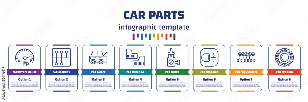 Infographic Using Engine Parts infographic template with icons and 8 options or steps. infographic for ...