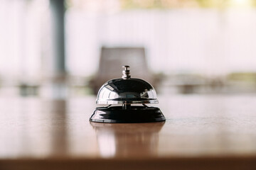 Hotel service bell , concept of first class service business.