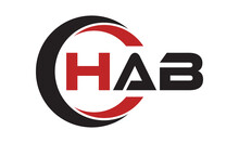 HAB Three Letter Swoosh Logo Design Vector Template | Monogram Logo | Abstract Logo | Wordmark Logo | Letter Mark Logo | Business Logo | Brand Logo | Flat Logo | Minimalist Logo | Text | Word | Symbol