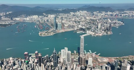 Fototapete - Top view of Hong Kong city