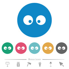 Poster - Watching eyes solid flat round icons