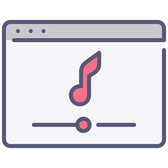 Wall Mural - website music icon
