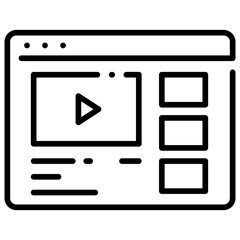 Wall Mural - website video streaming icon