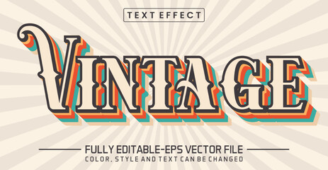 Vintage text editable style effect