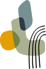 Poster - abstract line illustrations and hand drawn shapes. composition of boho style design elements for posters, wall art, decorations, and ornaments.