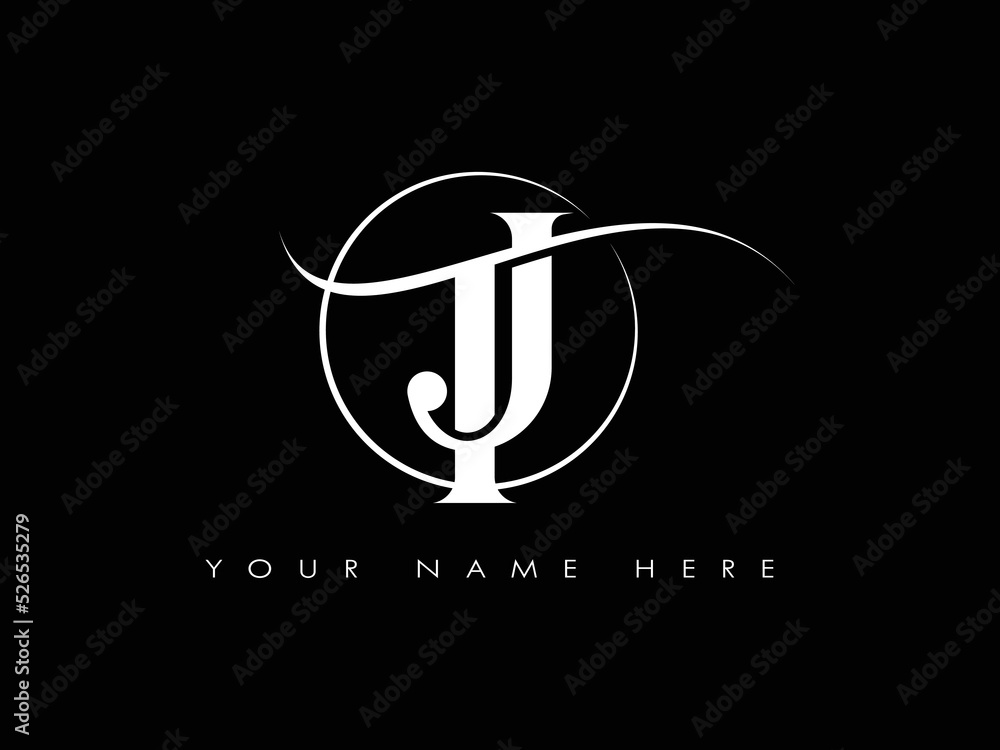 Creative jt , tj initial letter monogram business circle logo design ...