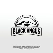 Black Angus Cattle Farm Logo Design Idea