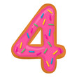 © Ann - Number Tfour, Sweet Donut With Number 4 Shape