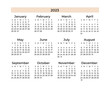 vector calendar for 2023. layout. figures. simple calendar. months, weeks and days