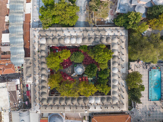 Wall Mural - Koza Han Silk Bazaar Drone Photo, Bursa City Center, Bursa Turkey