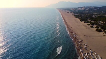 Wall Mural - Aerial view of clear turquoise sea and waves stock video