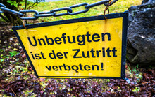 No Trespassing Sign In Germany
