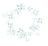 Fototapeta Kwiaty - Ramka niebieskie kwiaty