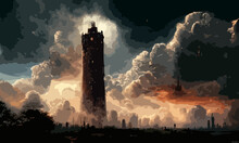 Dark Tower In The Middle Of The Sky