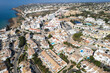 Drone Aerial Above Houses With Pools Praia Da Luz Lagos Portugal Algarve