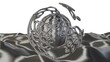 3D 4K Futuristisch Alien Sci Fi Hintergrund Kugel Loch Gitter