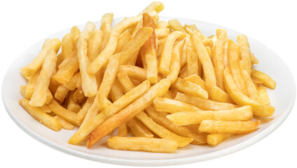 Wall Mural - French fries in paper bucket isolated on white background, French fries on white With png file.