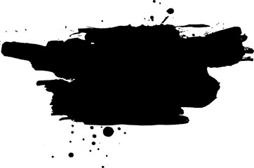 Poster - rough abstract black ink brush stroke for design element