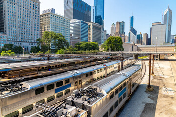 Poster - Train station in Chicago