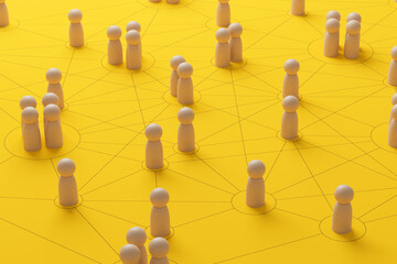 human resource management and recruitment business. social network connection. group society communi