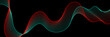 Red cyan abstract neon soundwaves concept background. Vector banner design