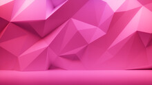 Futuristic Product Stage With Hot Pink 3D Wall. Premium Interior Design Wallpaper.