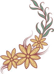 Wall Mural - beautiful floral design for elements, editable color