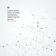 Poster - Global network connections with dots and lines. Triangles and polygon futuristic design. Vector abstract shapes