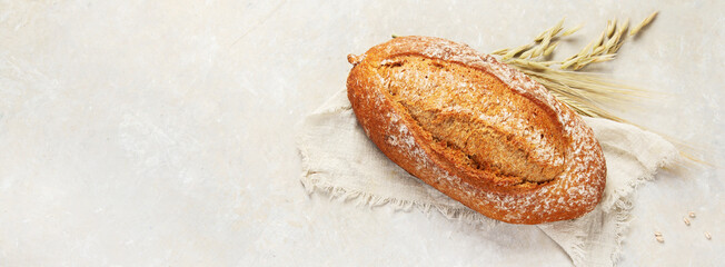 Bread assortment on neutral background.